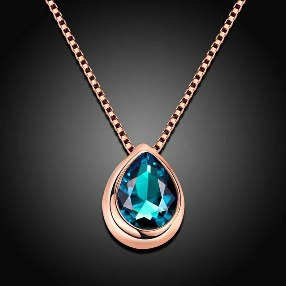 Aqua and Gold Necklace